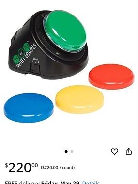 Adaptive Big Button Switch with 4 Color Interchangeable Caps - Green